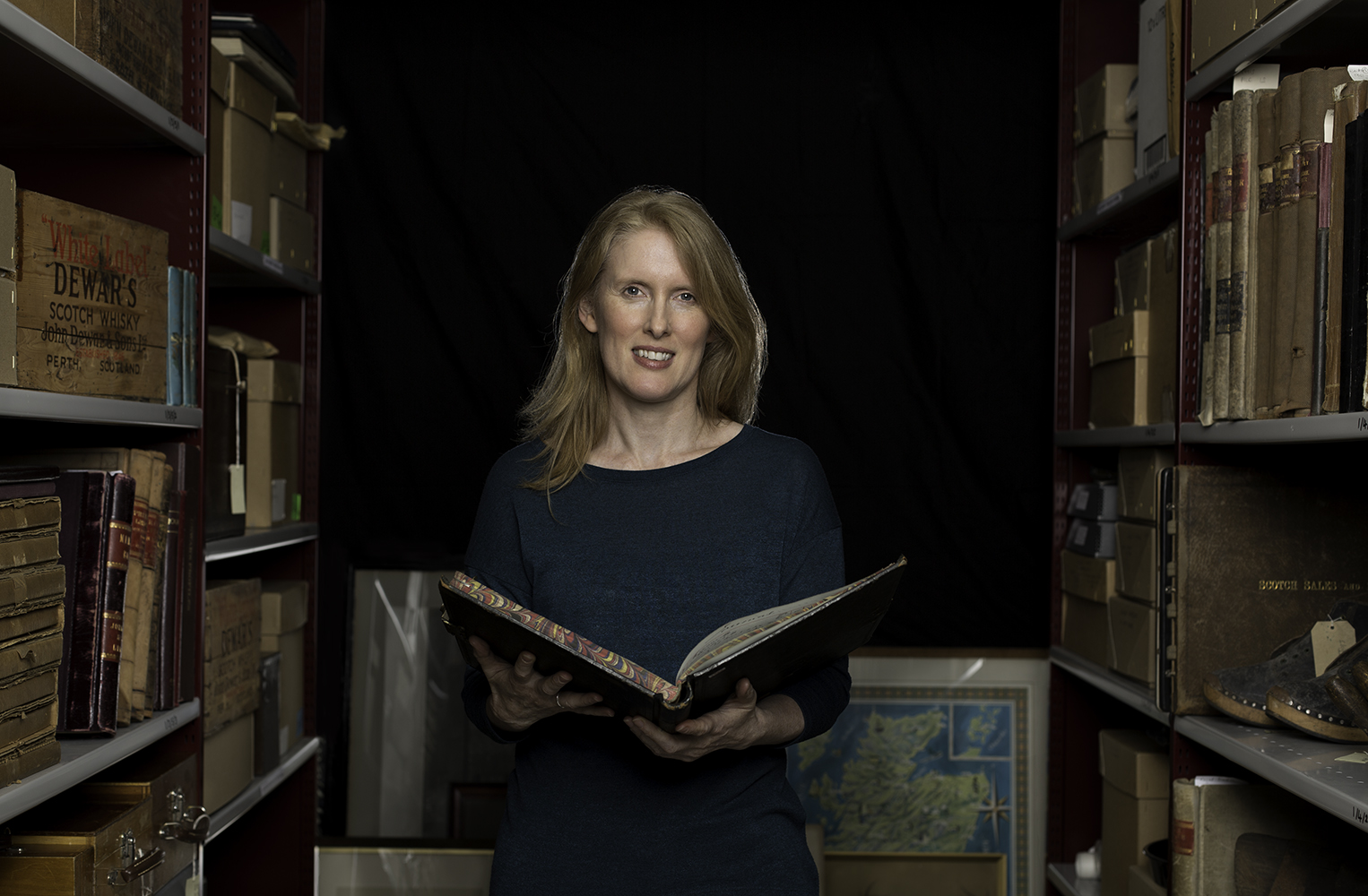 Jacqui Seargeant in the Scotch whisky archive