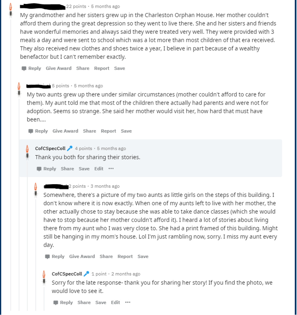 Screenshot from r/Charleston subreddit